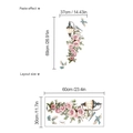 Vinilo decorativo de farola y pájaros con rosas, tamaño de diseño 60x30 cm - Patrón de Flores de Farola (SC432-30X60)