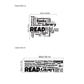 Vinilo decorativo de PVC creativo tema biblioteca con dimensiones 90x30cm y 64x50cm - Letras Vectoriales (30-90)
