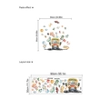 Cartoon animal school bus wall stickers with planetary motifs for kids room decor - School Bus Small Animals (ZC1138)