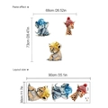 Pegatinas de pared animales acuarela con elefante, jirafa y león con gorros de punto - Estilo Tres Animales (SC440) / 30x90cm