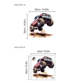 Adesivo murale con monster truck bandiera americana per decorazione camera bimbi - 40x40cm