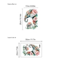Loving elephant wall sticker with pink flowers, layout size 30x20cm for home decor - Colorful Elephant Mother and Baby (SC443) / SC443-20X30-No Bag