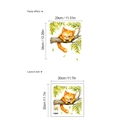 Schattige oranje kat op boomtak PVC muursticker, 30x30cm zelfklevend aquarel decor - Boomtak Kat (SC453-30x30)