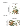 Muursticker set met aquarel luipaard en tropische palmbladeren voor wanddecoratie - Luipaard Jungle Thema (SC459) / 30x60cm