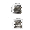 Adesivo da parete con libri vintage ed effetto 3D in tonalità retrò nero e grigio - Stile Libro Vintage (SC456)