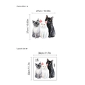 Tre simpatici adesivi murali gatti in grigio, bianco e nero per decorazione domestica - Stile Tre Gatti Acquerello (SC461)