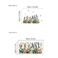 Adesivi murali con uccelli tropicali e fiori per camera da letto e soggiorno - Tema Uccelli e Fiori Colorati (SC455) / Dimensioni del Layout (60x30)
