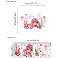 Pink sea turtle wall decals with jellyfish and corals, layout and paste size 69x43cm - Pink Turtle (SC050)