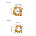 Self-adhesive yellow rose flower wreath wall sticker with layout and paste dimensions - Yellow Flower Style