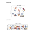 Adesivi murali spazio con razzo e astronauta per bambini nel formato 75x75cm - Razzo Astronauta (ZC1147)