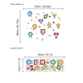 Cartoon geometric shapes PVC wall sticker set with facial expressions for kids room decor - 30cmx90cm
