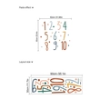 Adesivi murali numeri 1-10 dai colori Morandi per cameretta con dettagli sulle dimensioni - Stile Numeri 1-10 (30-90) (ZC1185)