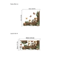 Vinilo decorativo de PVC autoadhesivo con animales del bosque, setas y troncos de árbol - Estilo Animal Tronco de Árbol (60x30cm)