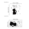 Schwarzer Wandtattoo Pusteblume Junge mit Love in the air Silhouette Design 60x30cm - Löwenzahn Junge Stil (SC214-30X60-Ohne Tasche)