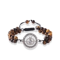 Detail of tiger eye stone bracelet with engraved apple pendant for teachers gift - Tiger Eye