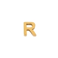 Pendentif lettre R en acier inoxydable plaqué or 18K poli avec design 3D épais - Lettre R Or