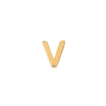 Pendentif lettre V en acier inoxydable plaqué or 18 carats pour bracelets DIY - Lettre V Or
