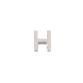 Pendentif lettre H en acier inoxydable argenté poli avec finition miroir brillante - Couleur Acier Lettre H