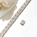 Close-up of stainless steel modular charm bracelet with colorful enamel elephant link detail - Colorful Elephant Style (HA-6)