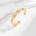 Bracciale rigido aperto in acciaio inossidabile placcato oro design chic - Maglia Chicco di Caffè (1133) / Oro