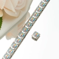 Modulares italienisches Charm-Armband aus Edelstahl mit bunten Emaille-Mosaikfliesen - Bunter Patchwork-Stil (HA-47)