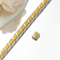 Modular stainless steel link bracelet featuring a yellow school bus enamel charm link - Yellow School Bus Style (HA-44)
