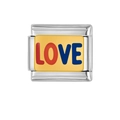 Modulo per bracciale italiano in acciaio inossidabile con piastra LOVE gialla - Stile Lettere LOVE (HA-146)