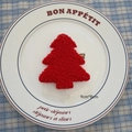 DIY Christmas tree patch with red plush texture for festive crafts and decorations - Christmas Tree A-03