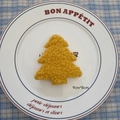 Yellow curly plush Christmas tree DIY decoration accessory measuring 9cm by 8cm - Christmas Tree A-04