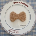 Handmade camel plush bow ornament with silver glitter fibers for Christmas DIY crafts - Bowknot-01