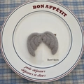 Grey plush angel wings DIY Christmas decor accessory in 8cm by 6cm size - Wings-02