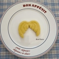 Yellow fluffy plush wing patch 8cm*6cm for DIY Christmas tree and wreath decoration - Wings-04