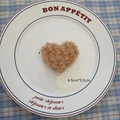 Brown fuzzy plush heart DIY ornament with subtle glitter, size 6.5cm by 5.5cm - Heart-01