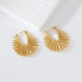 Minimalist gold irregular sunburst earrings with a polished metallic finish and clip closure - Gold