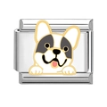 Roestvrijstalen Italiaanse bedel met kleurrijk Frans bulldog cartoonontwerp - Franse Bulldog Stijl (HA-346)