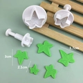 Juego de 3 cortadores de hoja de membrillo para decorar pasteles en 3cm 2,1cm 3,7cm - Juego de Moldes de Prensa de Resorte de Hoja de Arce / Blanco