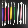9-piece professional fondant sculpting tool set with double-headed tips for cake modeling - Multicolor Style