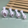 Juego de 4 moldes ovalados de expulsión para fondant y repostería decorativa - Estilo de Embolo Ovalado / Blanco