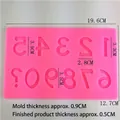 Pink silicone number mold for fondant cake decorating featuring numbers 0-9 and question mark - Arabic Numerals (H2145)