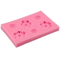 Pink silicone fondant mold featuring 6 sunflower cavities in various sizes for DIY baking - 7.1*10.5*0.8cm / Pink (H1915)