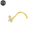 ASTM F136 Titan Schmetterling Nasenstecker mit Goldbeschichtung und Zirkoniasteinen - Goldener Schmetterling Stil (G23NRW649-G0807090)