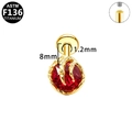 ASTM F136 titanium dragon claw ear stud with red gemstone and flat back piercing - Gold Dragon Claw Style (G23LAI798-G1208140)