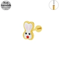 Kaninchen-Ohrstecker aus 316L Chirurgenstahl mit Emaille und Gold-Finish - Gold Hase Stil (LP035-G1208)
