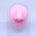 Pink silicone human nose model on clear acrylic stand for medical teaching and piercing - Nose Model (Includes Transparent Stand) / Pink