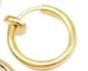 Close-up of a minimalist gold polished nose ring with a spring closure mechanism - 8mm / Gold