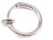 Detailed close-up of a silver-colored copper spring clip earring with a polished finish - 8mm / Platinum