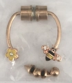 Rose gold magnetic nose ring set with sparkling bee and flower charms and zircon stones - Rose Gold Bee Flower Style (#12)