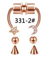 Magnetisches Septum-Nasenring-Set Roségold mit Zirkon Mond Stern und Spitzen - Roségold Stern Mond Zirkonia Stil (#6)