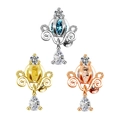 Three-piece set of pumpkin carriage earrings in silver gold and rose gold finishes - Pumpkin Carriage Style (#3 White Gold)