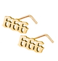 Piercing al naso a L in acciaio inossidabile dorato con design gotico del numero 666 - Numero Angelico 666